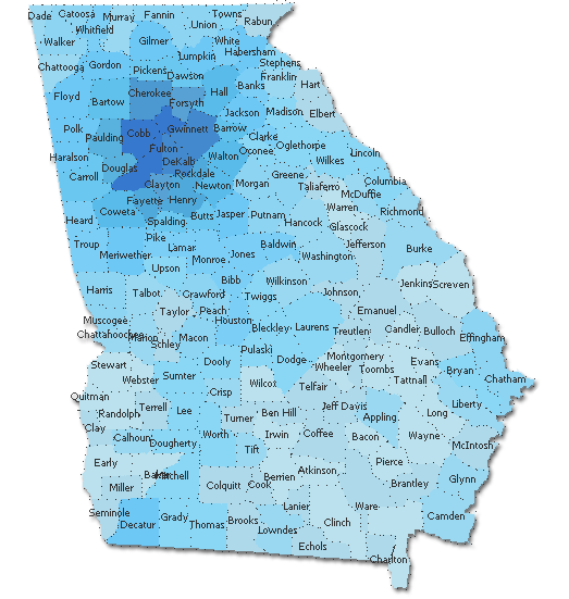 Georgia Map With Zip Codes And Cities 8156